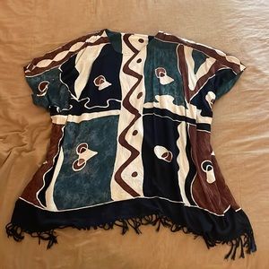 Incredible Vintage Printed Cover-Up Dress or Shirt